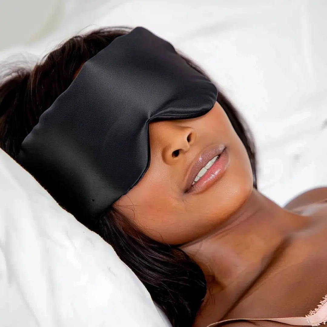 Zijden Slaapmasker met Wimperbescherming – Zwart