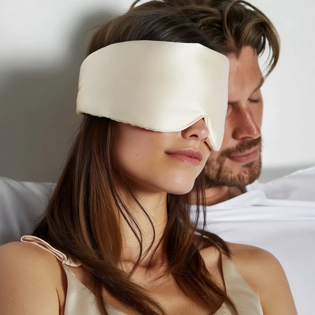 Zijden Slaapmasker met Wimperbescherming – Ivoor