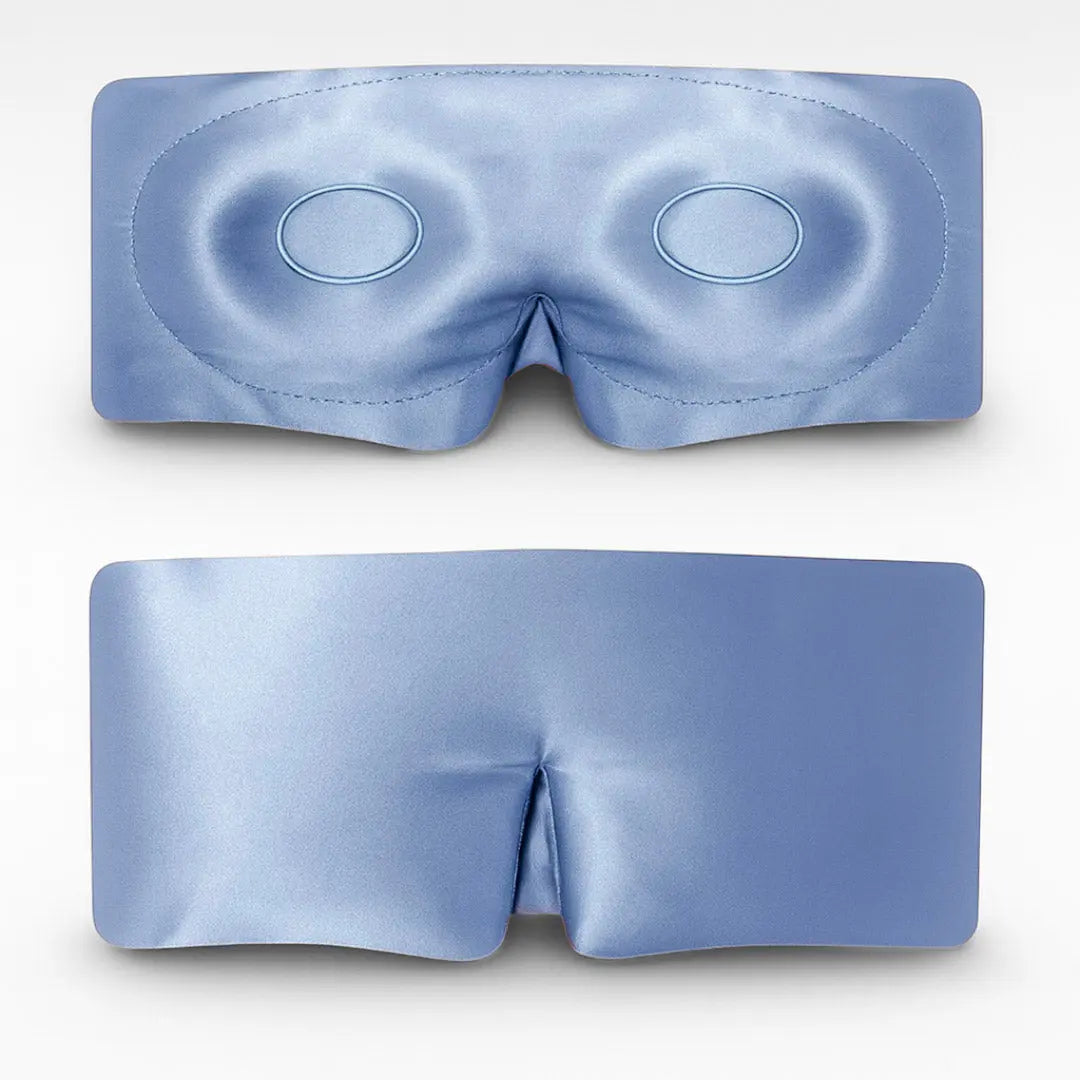 Zijden Slaapmasker met Wimperbescherming – Blauw