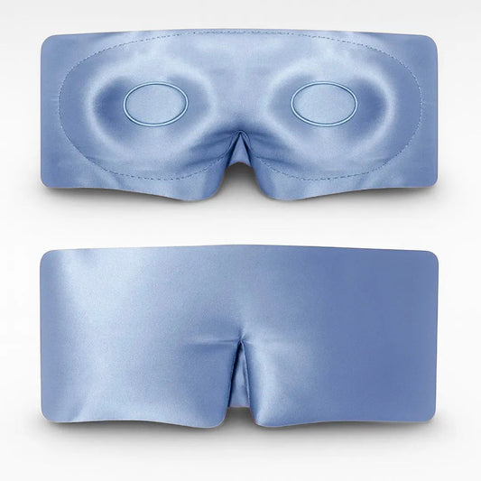 Zijden Slaapmasker met Wimperbescherming – Blauw