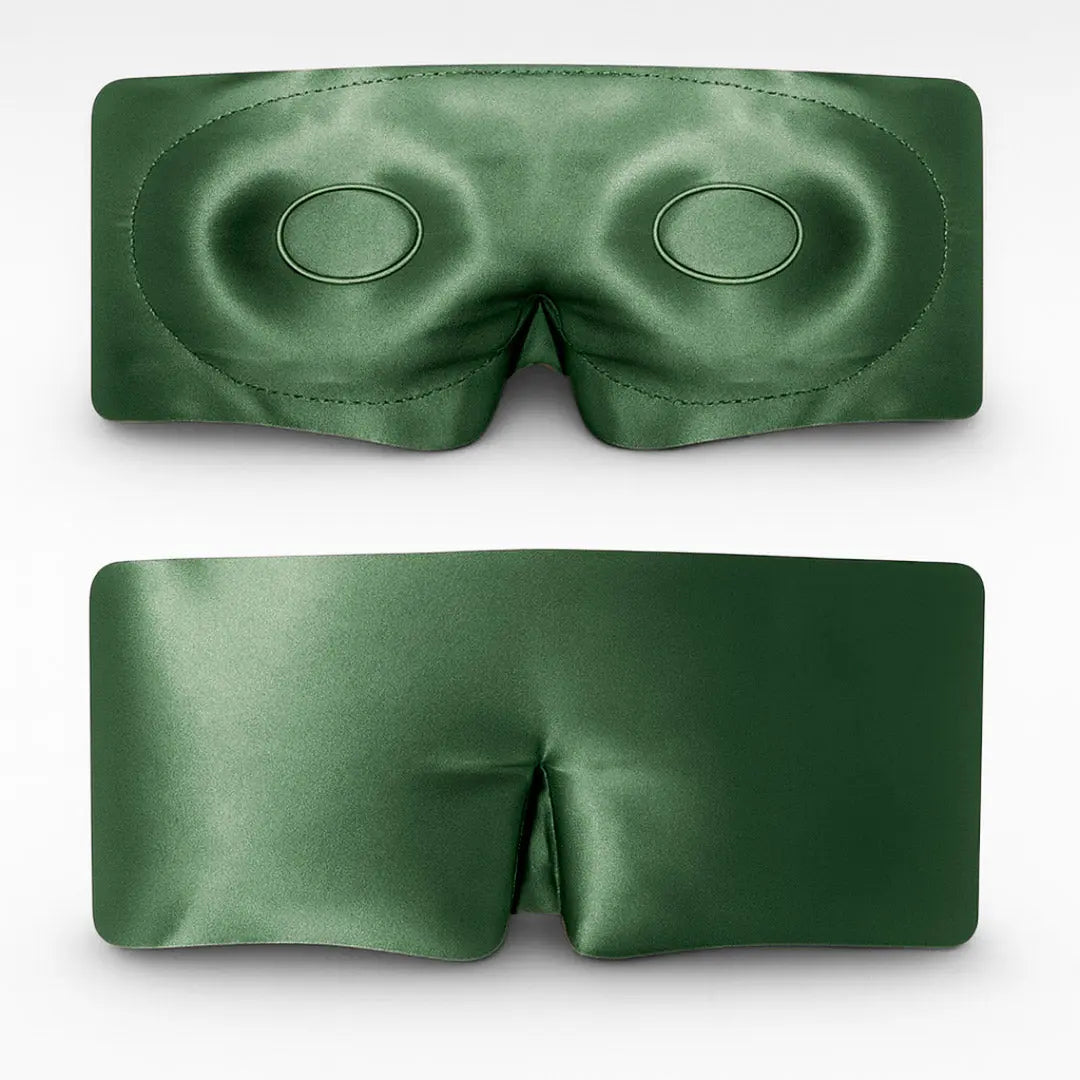 Zijden Slaapmasker met Wimperbescherming – Olijfgroen