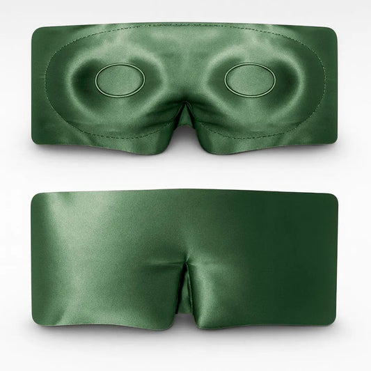 Zijden Slaapmasker met Wimperbescherming – Olijfgroen